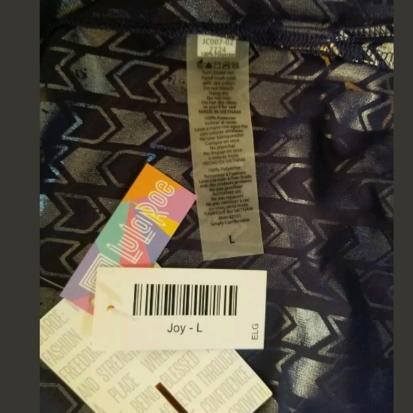 LuLaRoe Joy Blue Silver Gold Vest Duster Sz Large - Picture 7 of 8